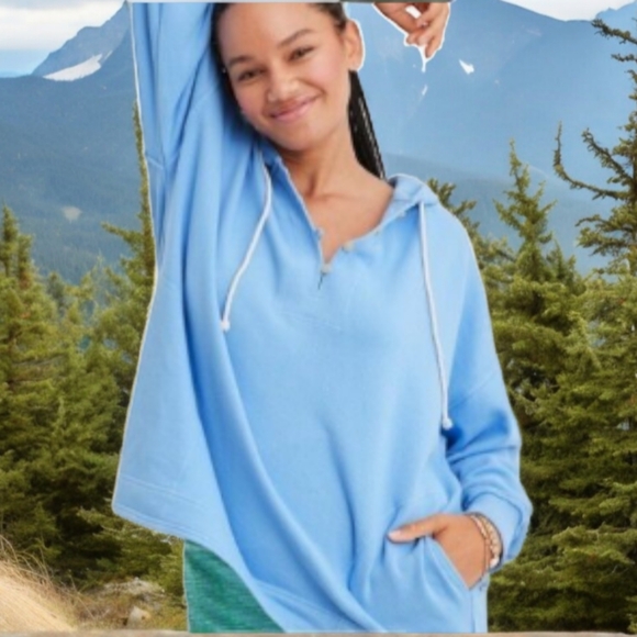 Women's Light Blue Hoodie - Picture 4 of 4